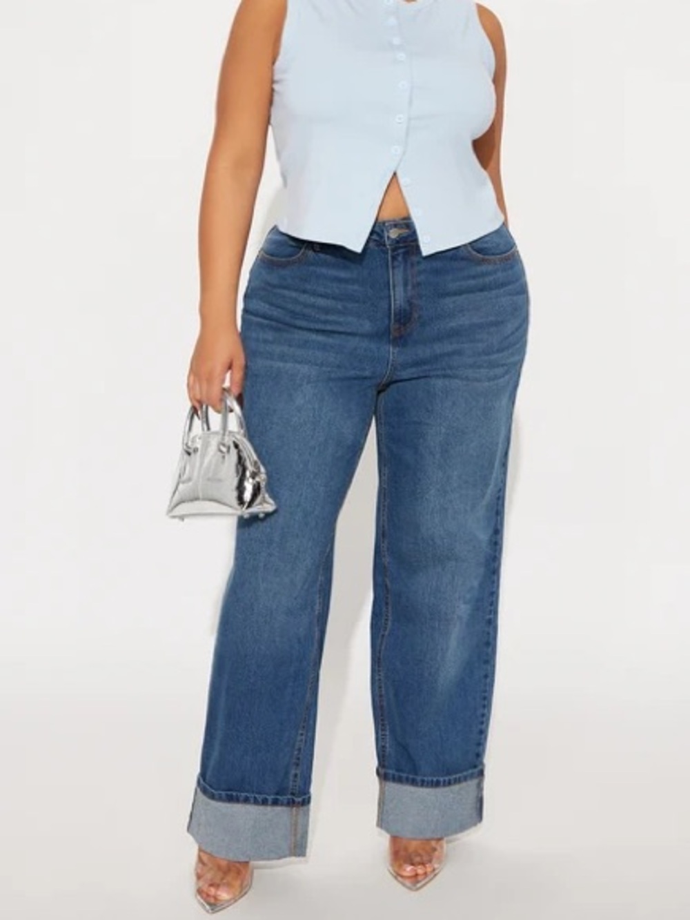 Fashion Nova Medium Blue Boyfriend Jeans